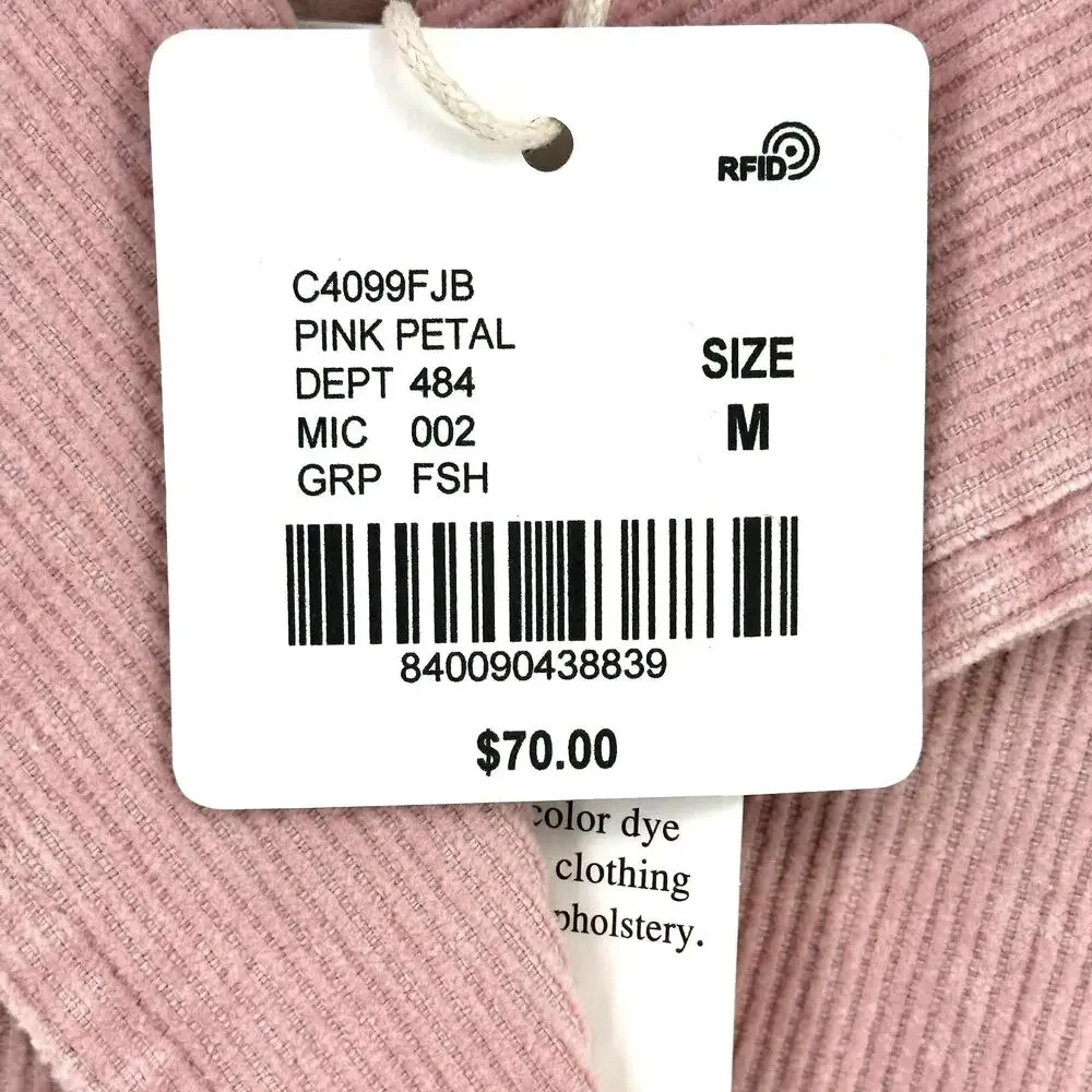 Chelsea & Violet Petal Pink Corduroy Puff Sleeve Jacket Big Girls Medium 8 10
